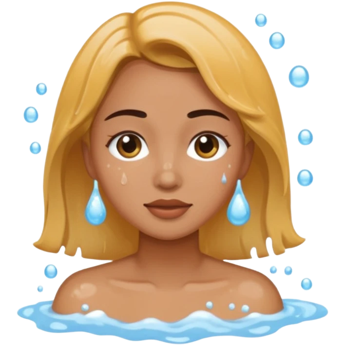 a female washing her face outside of shower  emoji