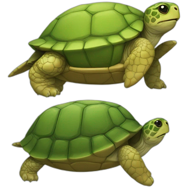 Tortue sur un chat emoji
