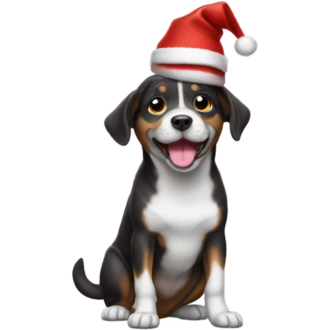 Dog with christmashat emoji
