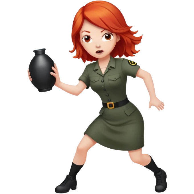 Red head throwing a bomb emoji