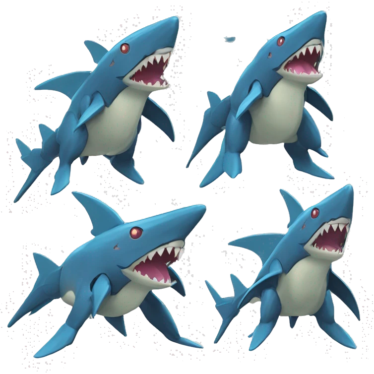 Sharpedo-Gabite-Salamence-Mecha full-body emoji