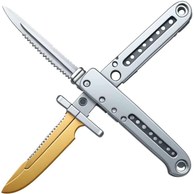 Silver colour butterfly knife emoji