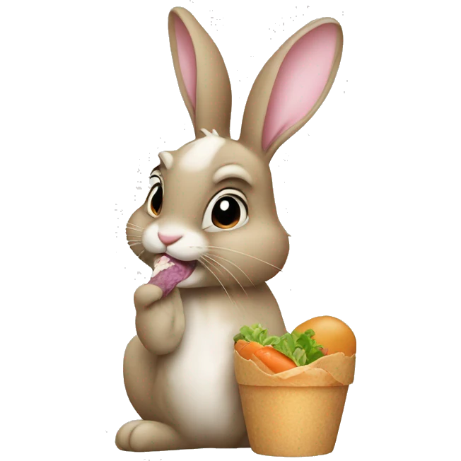 bunny eating  emoji