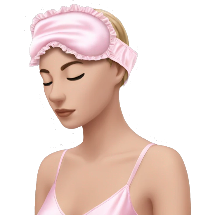 Light pink Frilly satin sleep mask no eyes emoji
