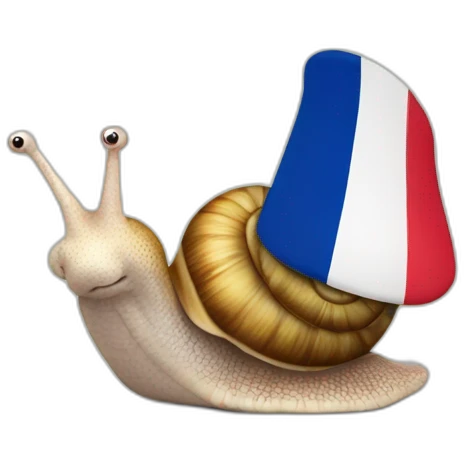 stuffed animal snail with French flag emoji