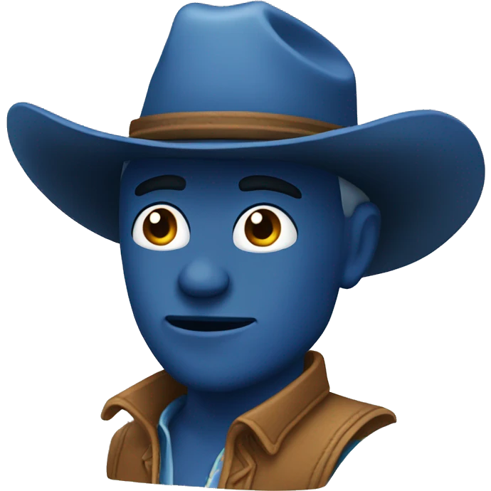 Blue face cowboy emoji