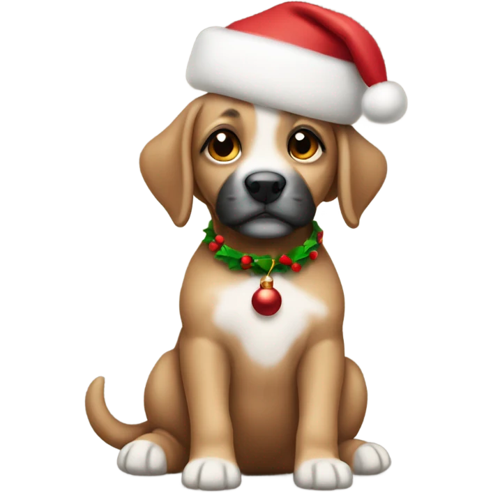 Christmas puppy emoji