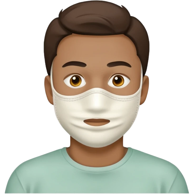 man with white clay face mask emoji