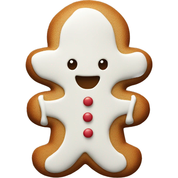 One Gingerbread man with white icing emoji