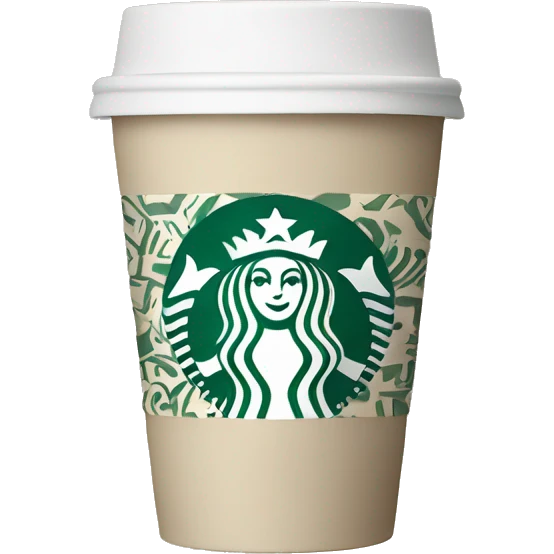 beige starbucks cup with winter pattern emoji