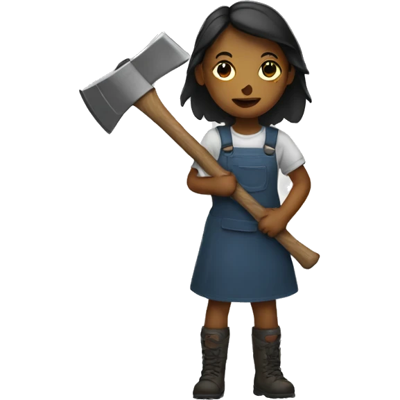 a girl holding a ax emoji