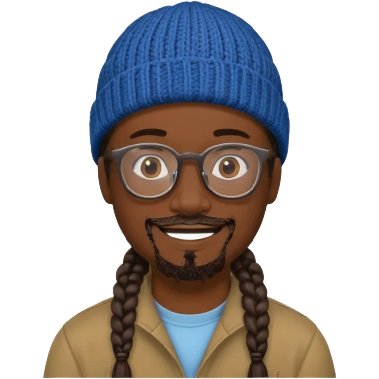 man with braids glasses beanie and goatee emoji