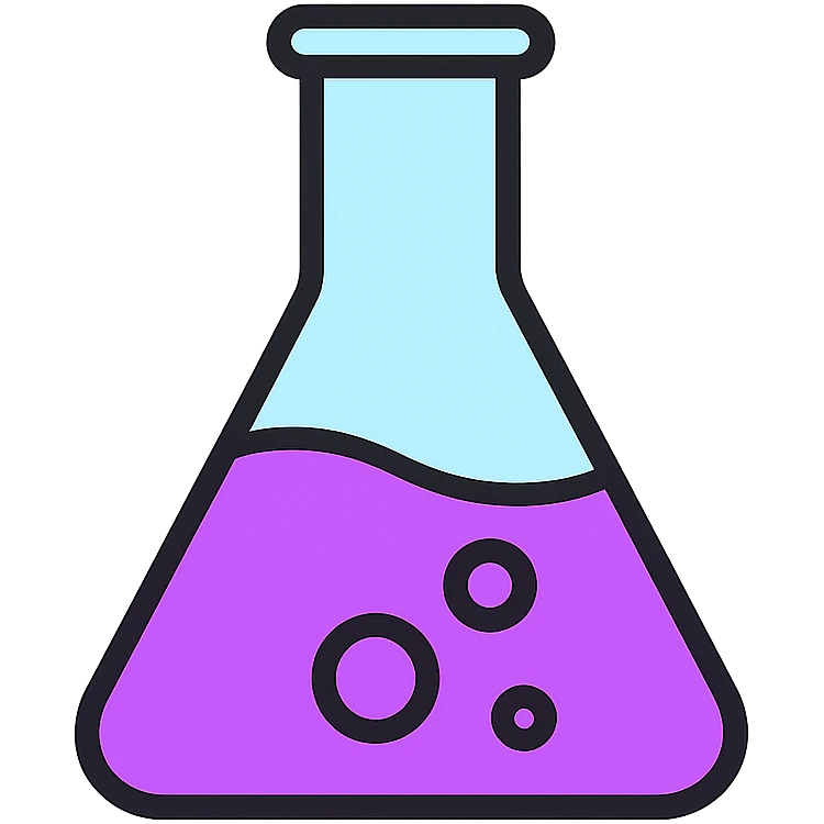 conical flask with purple liquid, minimal style emoji