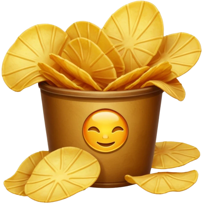 Create a Potato chips emoji in IOS style with transparent background that is 1024 x 1024 emoji