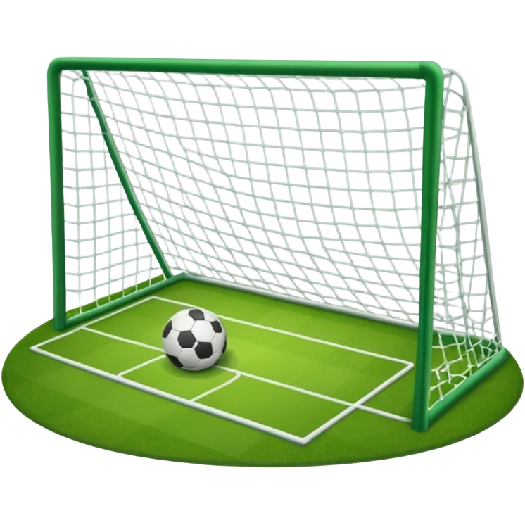 Haz una porteria de futbol y rodea con el poste emoji