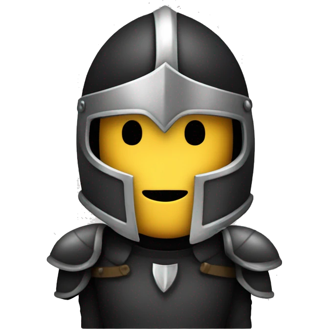 A stylish knight in a black helmet with a face and body emoji