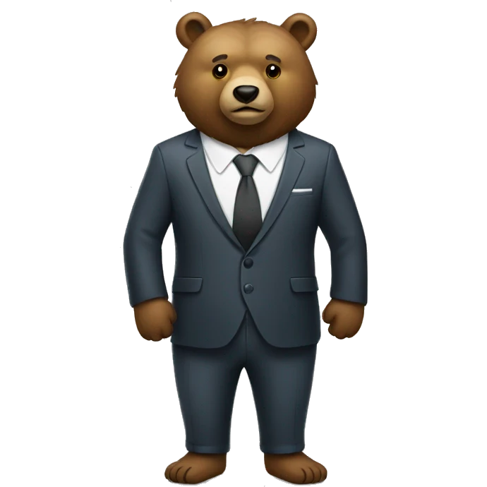 Bear wearing a suit emoji