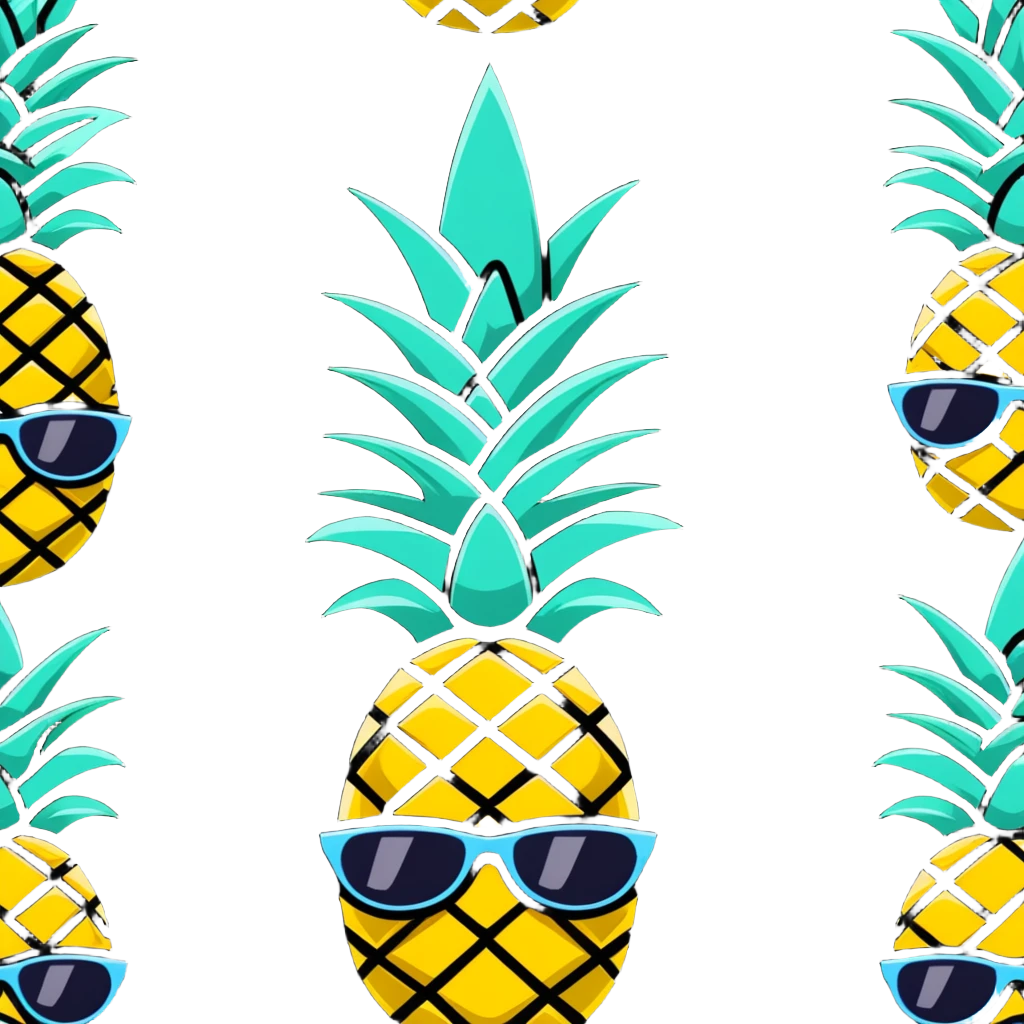happy pineapple ananas with sunglasses emoji