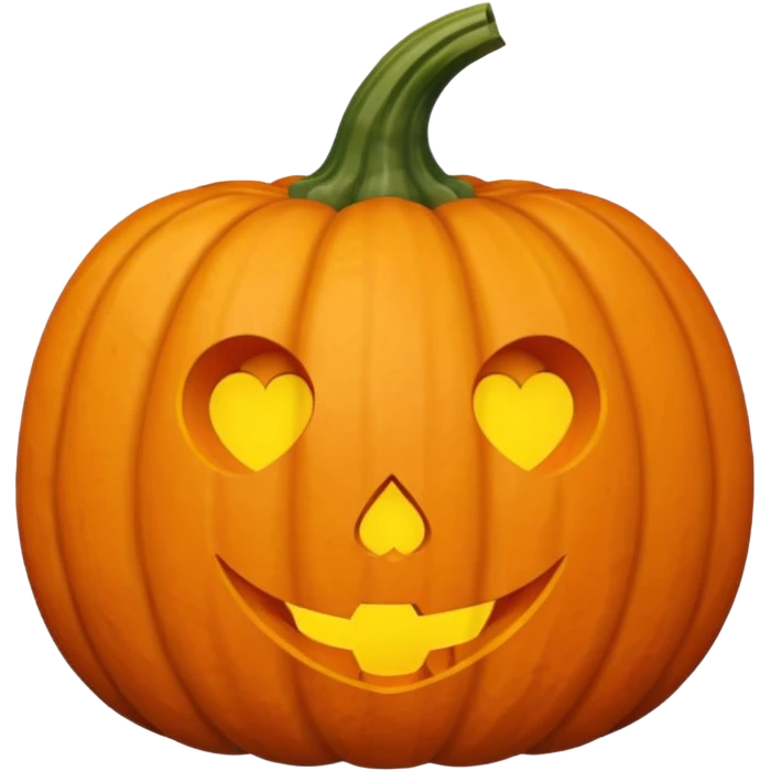 Pumpkin with a heart shape emoji
