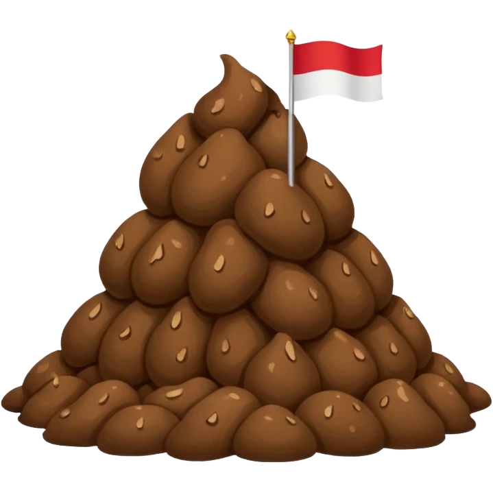 Indonesian flag but poop in middle emoji