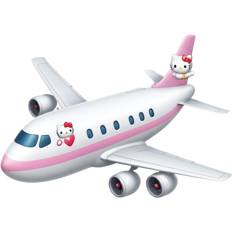 white hello kitty airplane  emoji