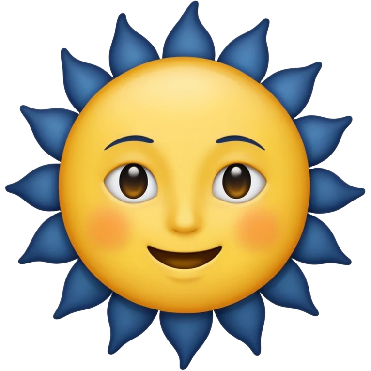 Genarate me a emoji of Drak mode moon and bright mode sun Like we got In our mobile phones emoji