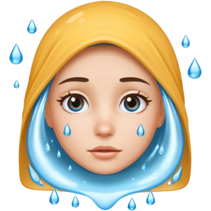 girl with water drops over her head emoji