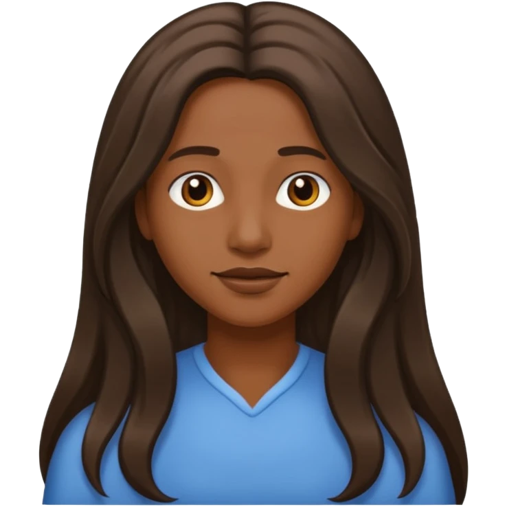with long hair and darker emoji