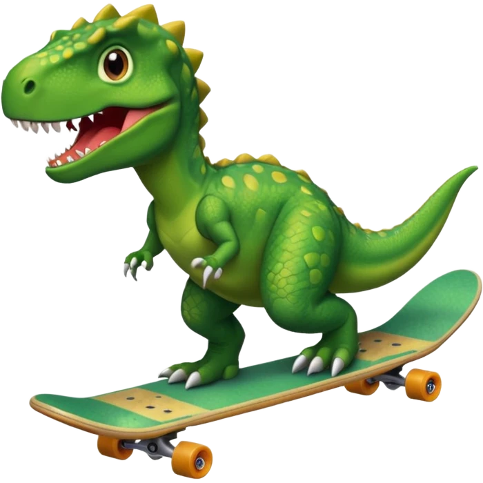 Dinosaur on a skateboard emoji