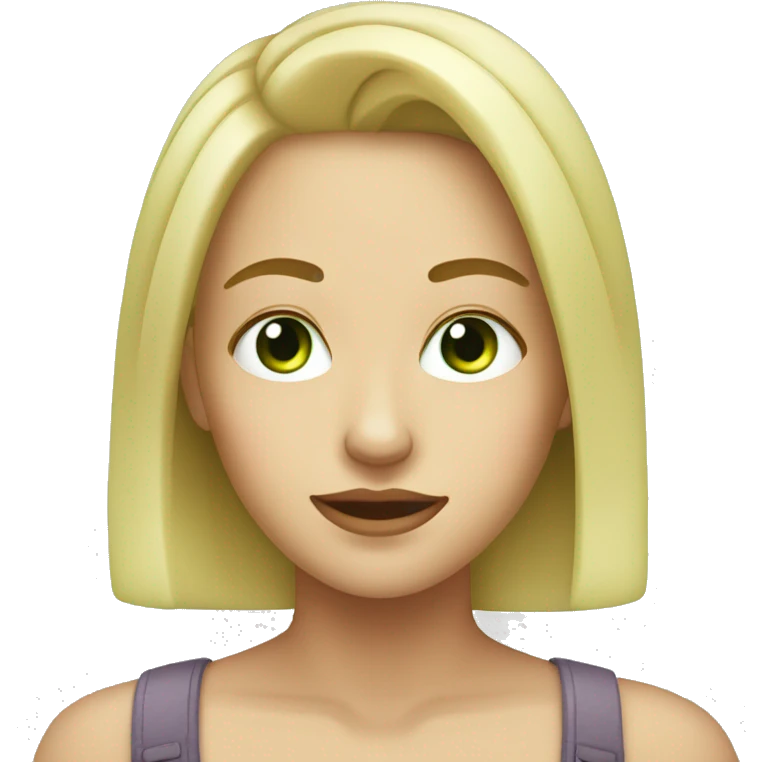 blonde girl with cucumbers on eyes emoji