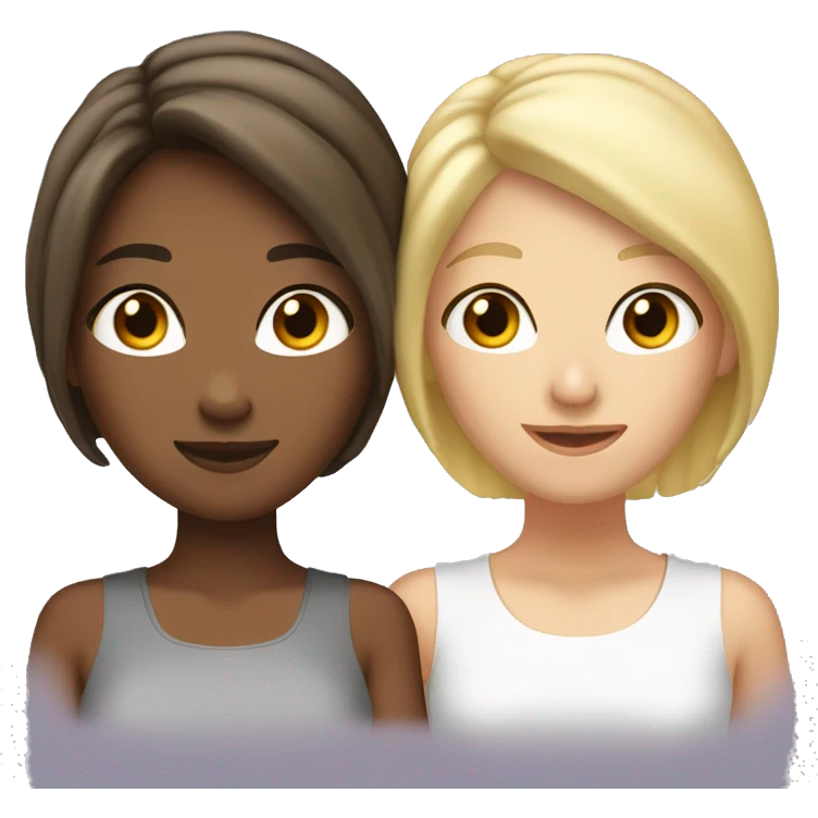 two girl best friends brunnette and blonde emoji