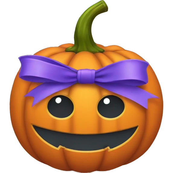 Pumpkin with bow emoji