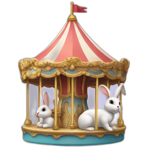 Rabbit on carousel emoji