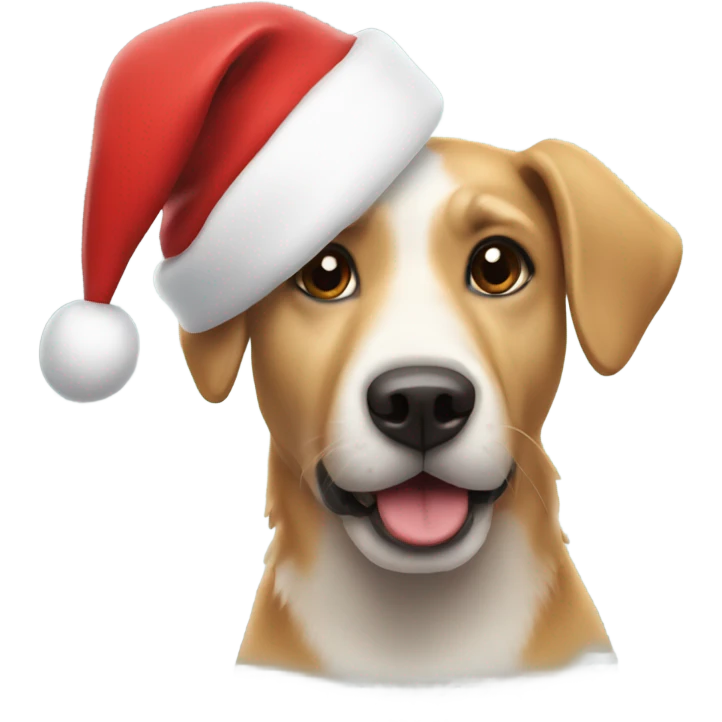 dog with santa hat emoji
