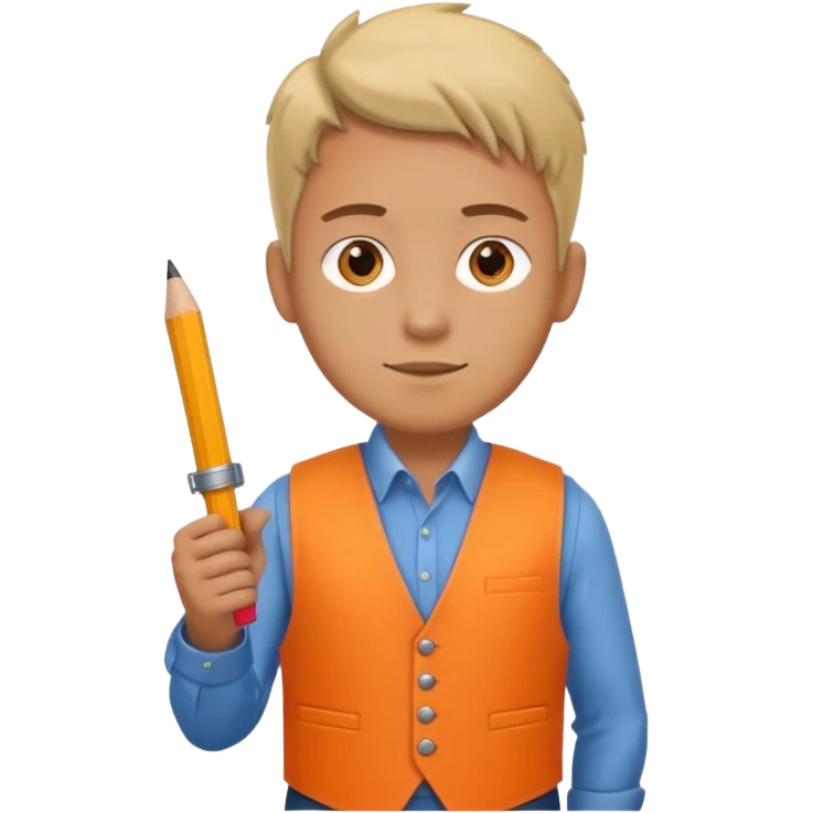 Draftsman in orange waistcoat  emoji