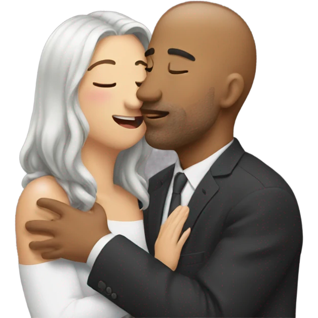 Man getting kissed on the cheek emoji