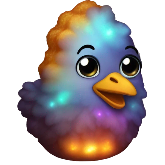 Dark iridescent chicken nugget glowing emoji