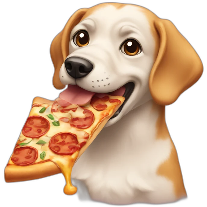 dog eating pizza emoji