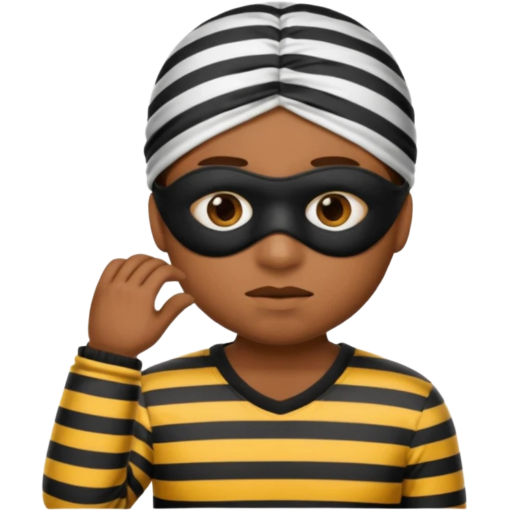 A theif robber emoji,Stripped shirt.eye mask. emoji