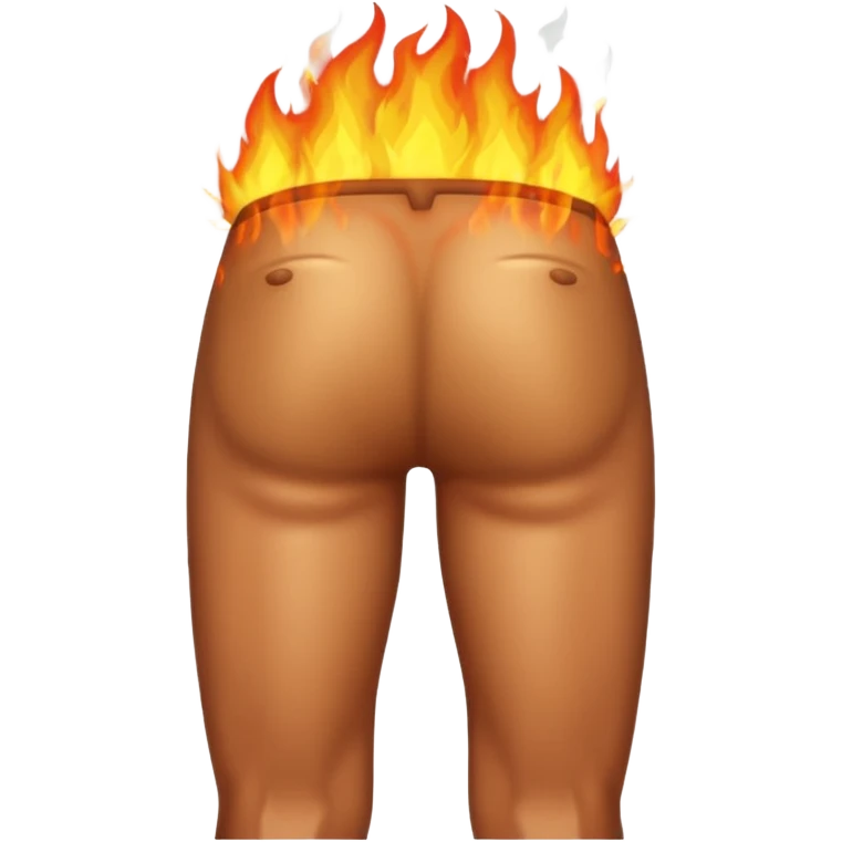 Mans butt on fire(show the butt and the man looking at the butt being shocked emoji
