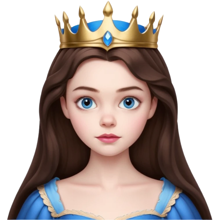 Elle fanning as princess Aurora in Maleficent but with chocolate brown hair and blue eyes, slightly bigger pink lips. and looking 25 years old emoji