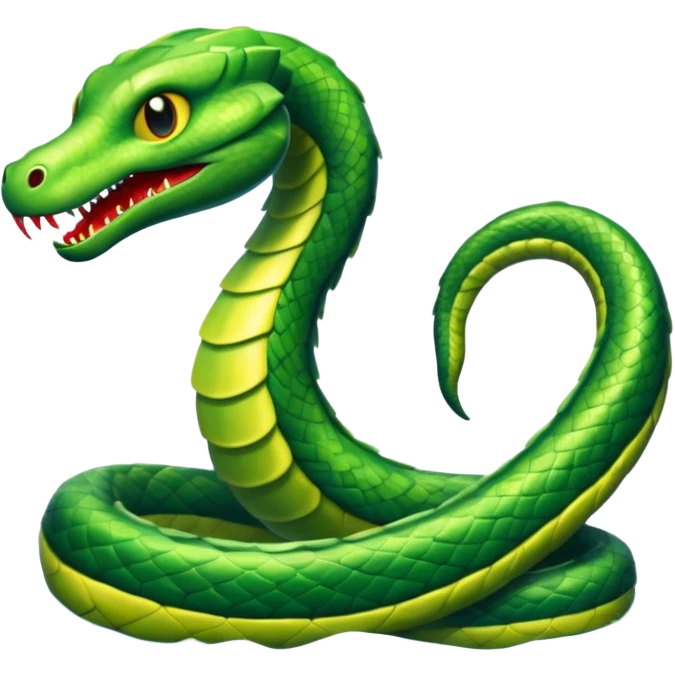 Sea Serpent – Long green snake-like monster rising from water emoji