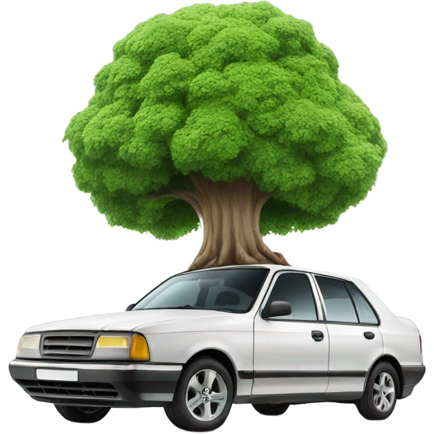 tree on top of car emoji