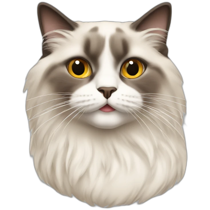 Ragdoll cat with cigarette in its mouth emoji