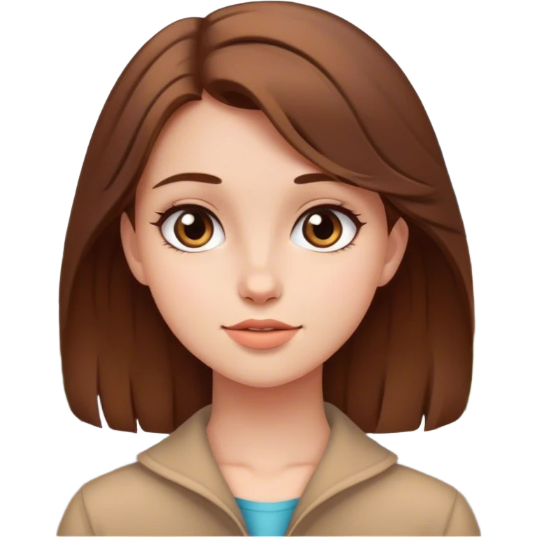 Cute girl with brown hair in city emoji