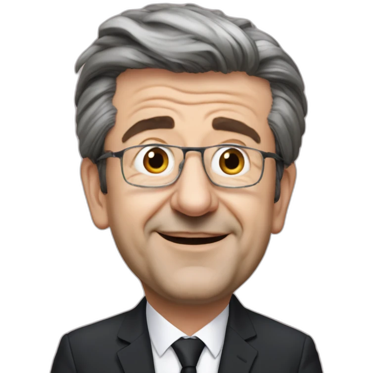 macron embrasse jean luc melenchon emoji