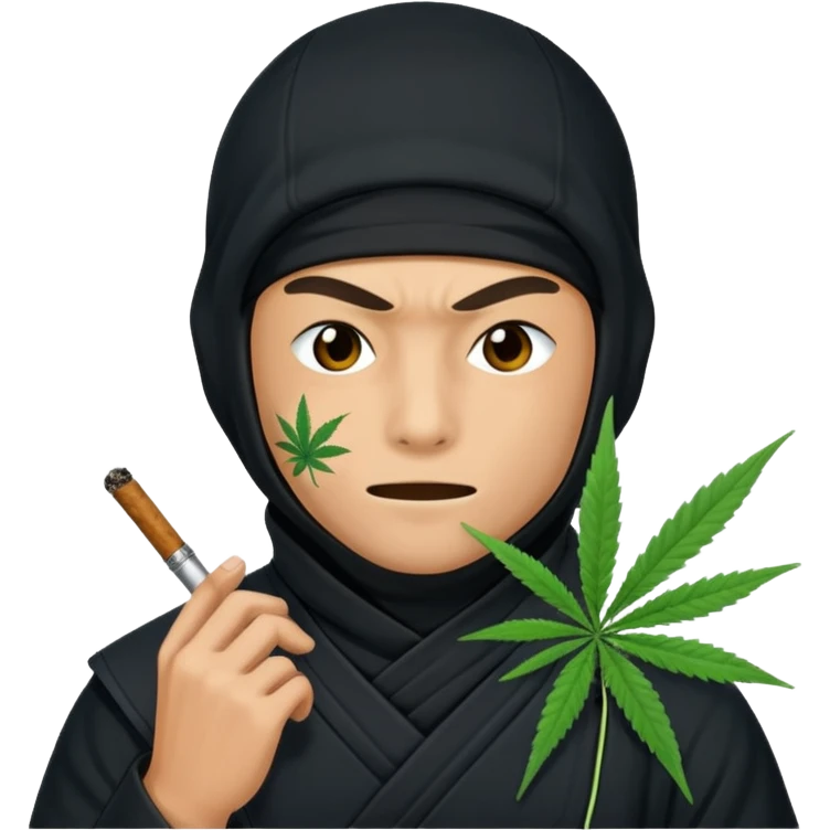 A ninja smoking marijuana. emoji