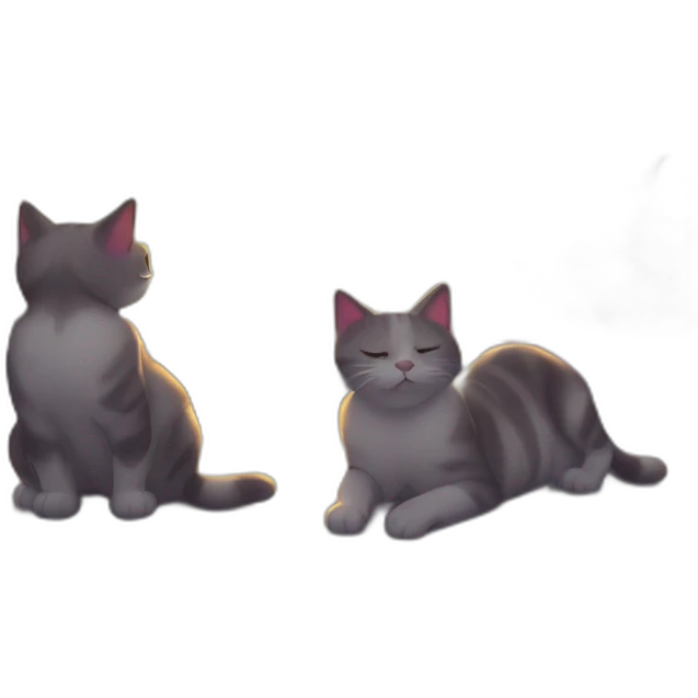 Gatos viendo llover en el atardecer emoji