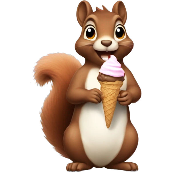 Squirrel eating ice cream emoji