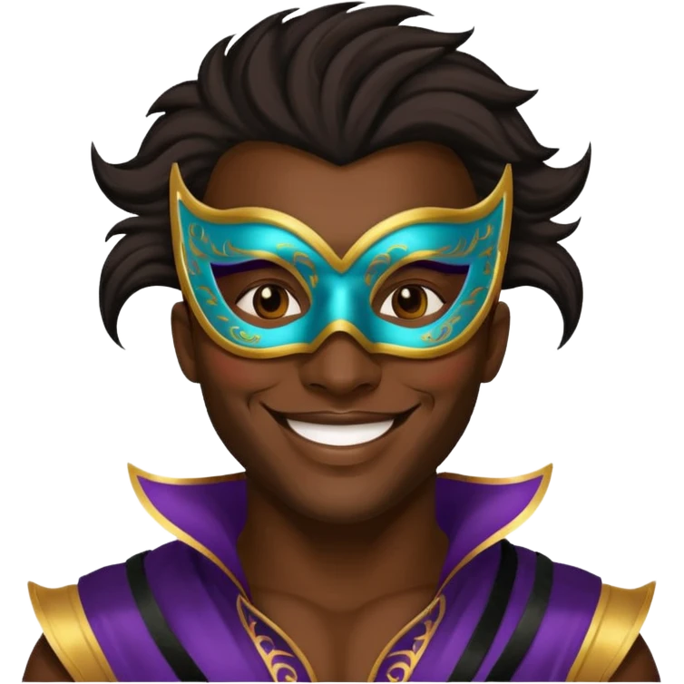 masquerade masked black man emoji